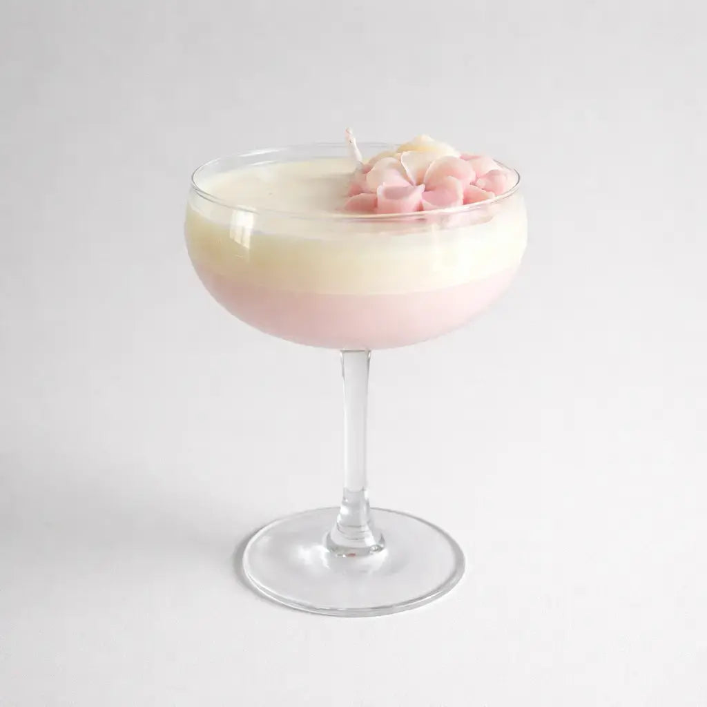 Bloem Cocktailkaars – Lichtroze Sojawas