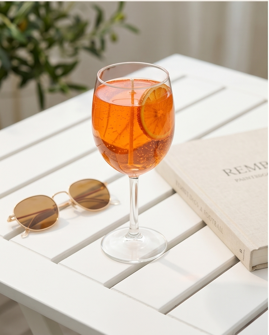 Aperol spritz kaars