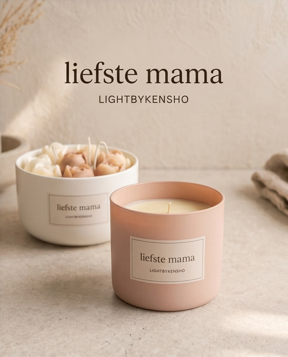 Moederdag set handgemaakte kaarsen